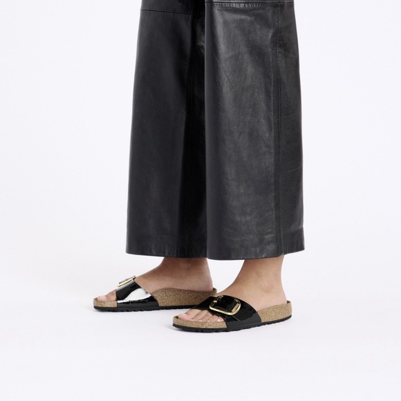 BIRKENSTOCK MADRID BIG BUCKLE PATENT SANDALS IN BLACK 36 5 - Picture 2 of 12